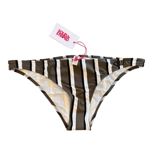 Solid & Striped Rachel Bikini Bottom in Olive, Cream & Black NWT - Picture 2 of 5